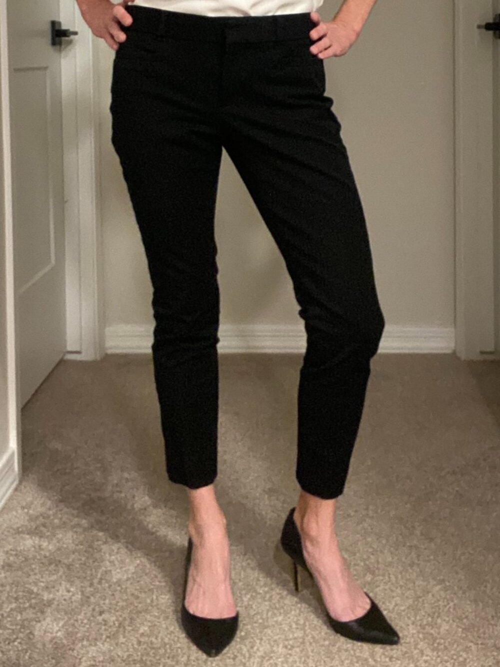 Banana Republic Sloan Pants 2P Petite Black Slim Ankle Low Rise Career Workwear - Picture 4 of 9